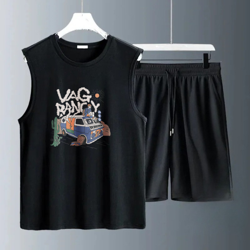 Summer Clothing Sets - مجموعات تيشيرتات رجالية بدون أكمام صيف