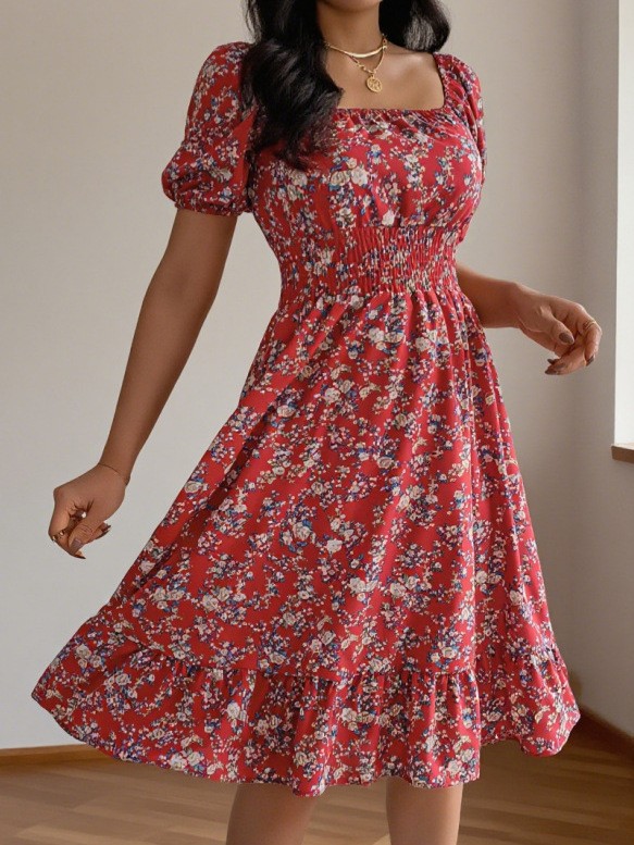 Summer Clothing Pakistan - فستان نسائي صيفي ربيعي جديد بياقة