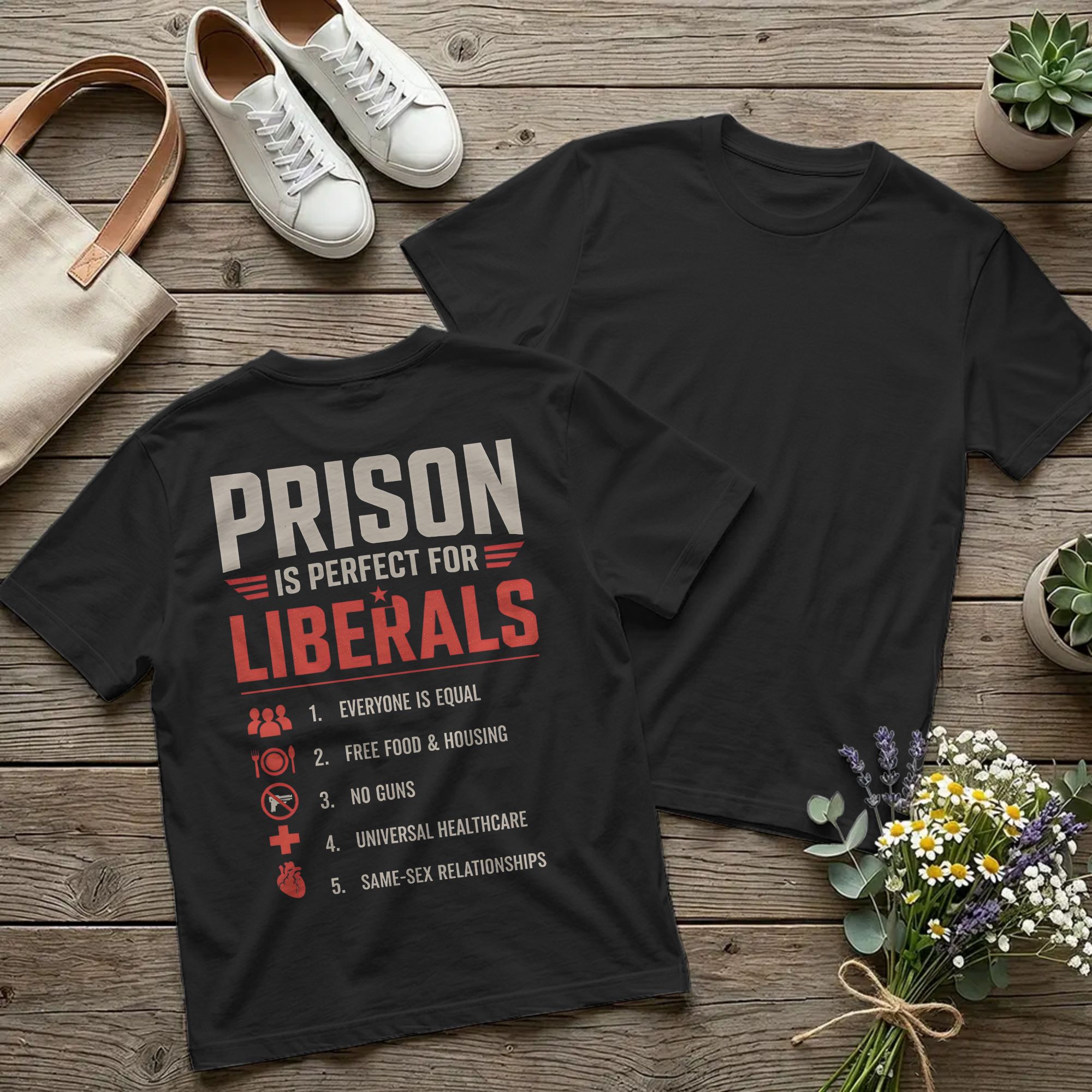 Summer Clothing Quotes - تي شيرت Backprint Prison مثالي للرجال