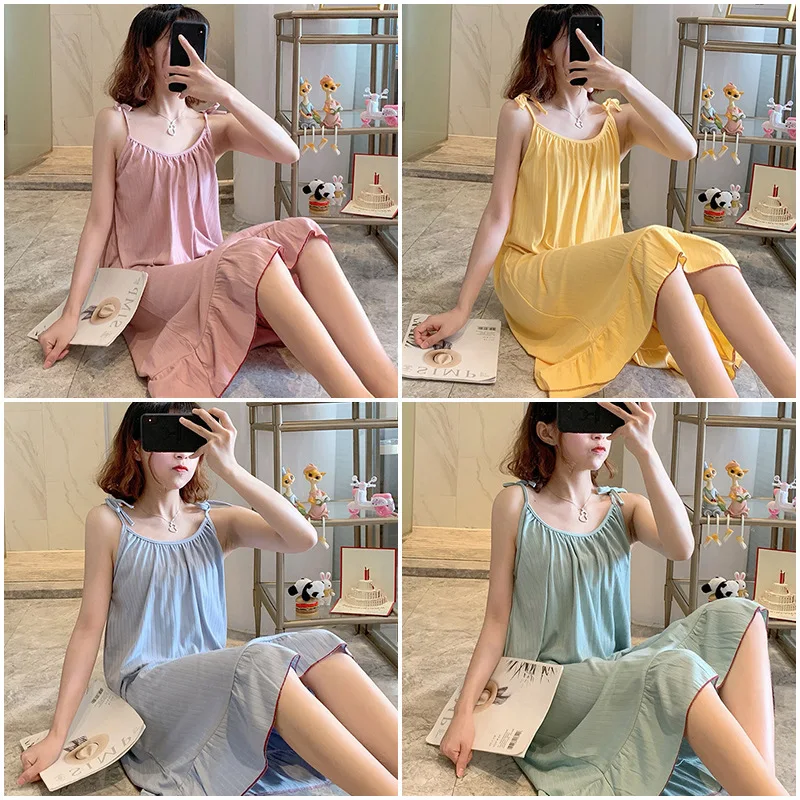 Summer Clothing Colors - فستان نوم نسائي ناعم وعصري، بيجامة