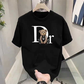 Summer Clothing Brands Men - تي شيرت فاخر بطباعة دب لطيف