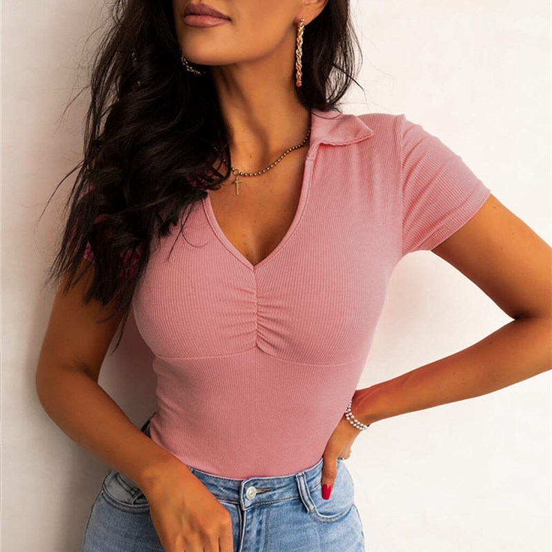 المرأة ترتيب الأسرة طوق قصيرة  - مراجعة Summer Clothing Deals وسعره