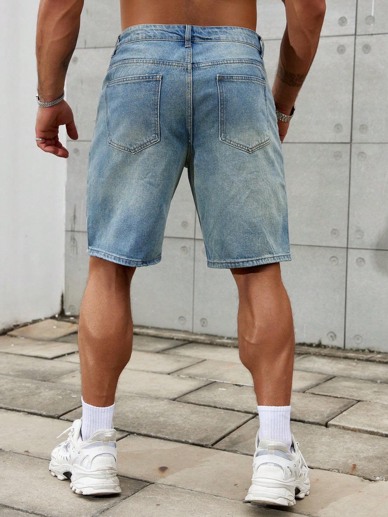 جينز قطني قصير ممزق للرجال ، د - مراجعة Summer Clothing Brands Men وسعره
