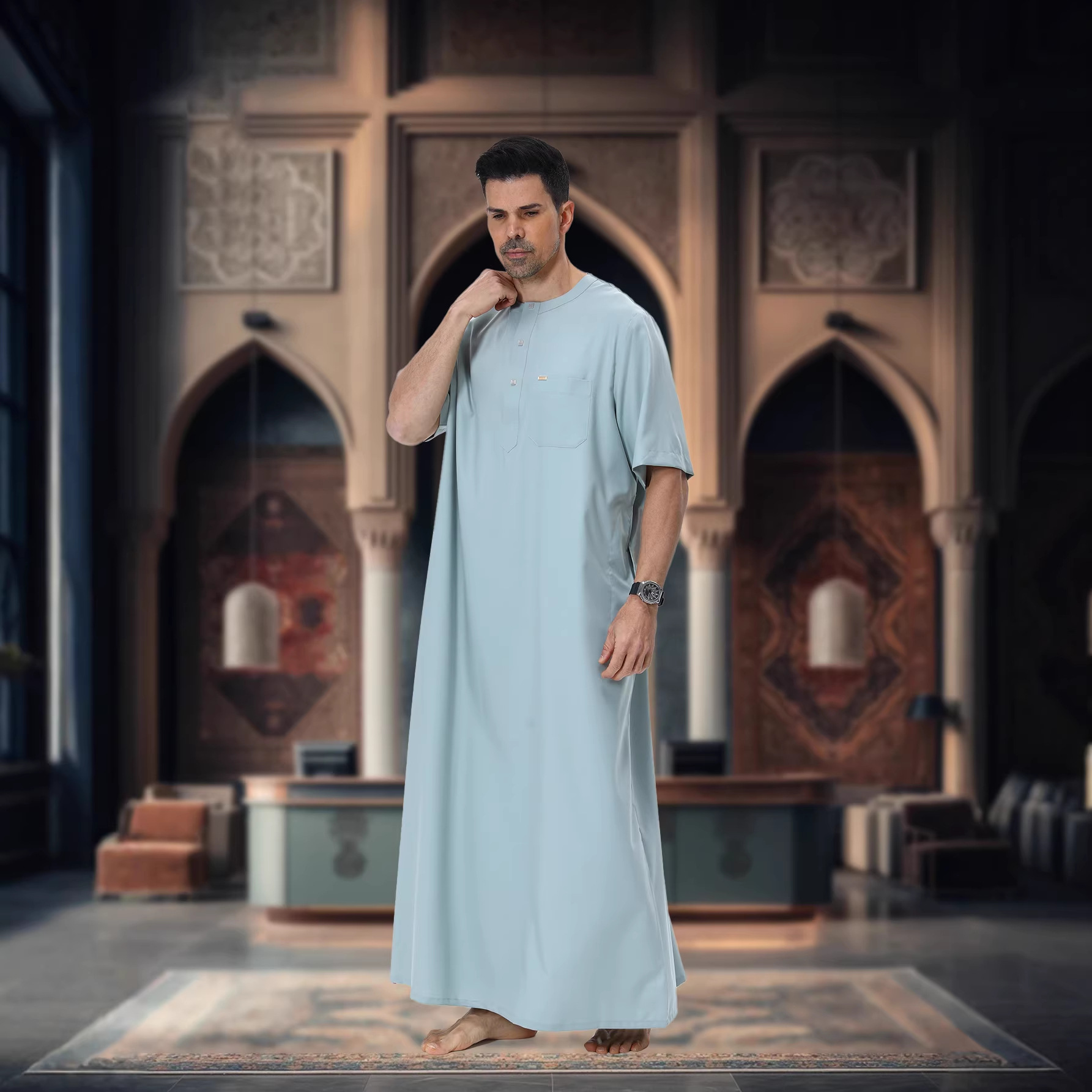 عباية رجالية إسلامية قفطان جلا - مراجعة Summer Clothing Pakistan وسعره