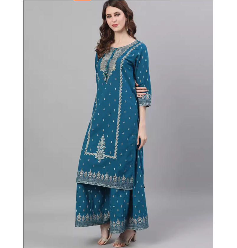 طقم ثلاث قطع بنمط هندي عرقي لل - مراجعة Summer Clothing Pakistan وسعره