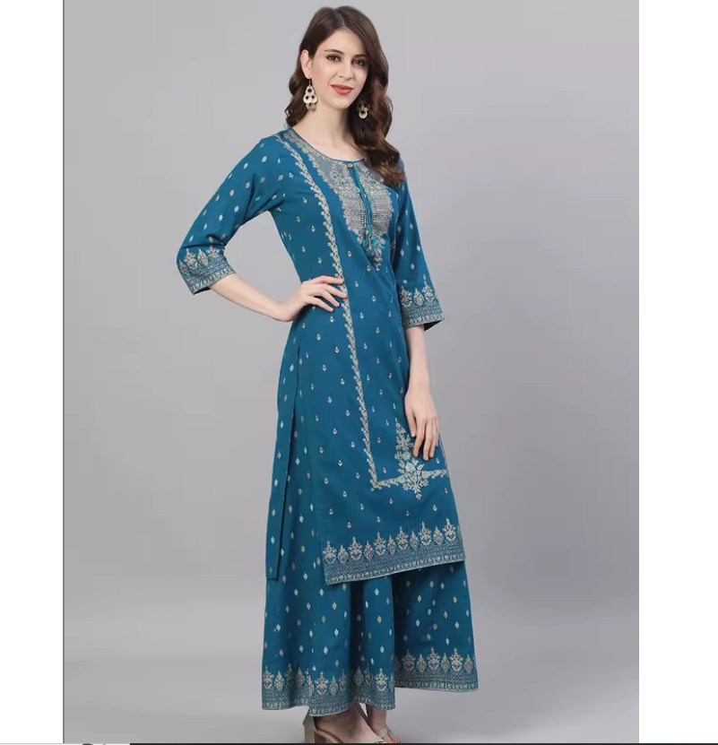 طقم ثلاث قطع بنمط هندي عرقي لل - مراجعة Summer Clothing Pakistan وسعره